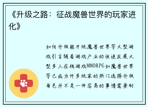 《升级之路：征战魔兽世界的玩家进化》